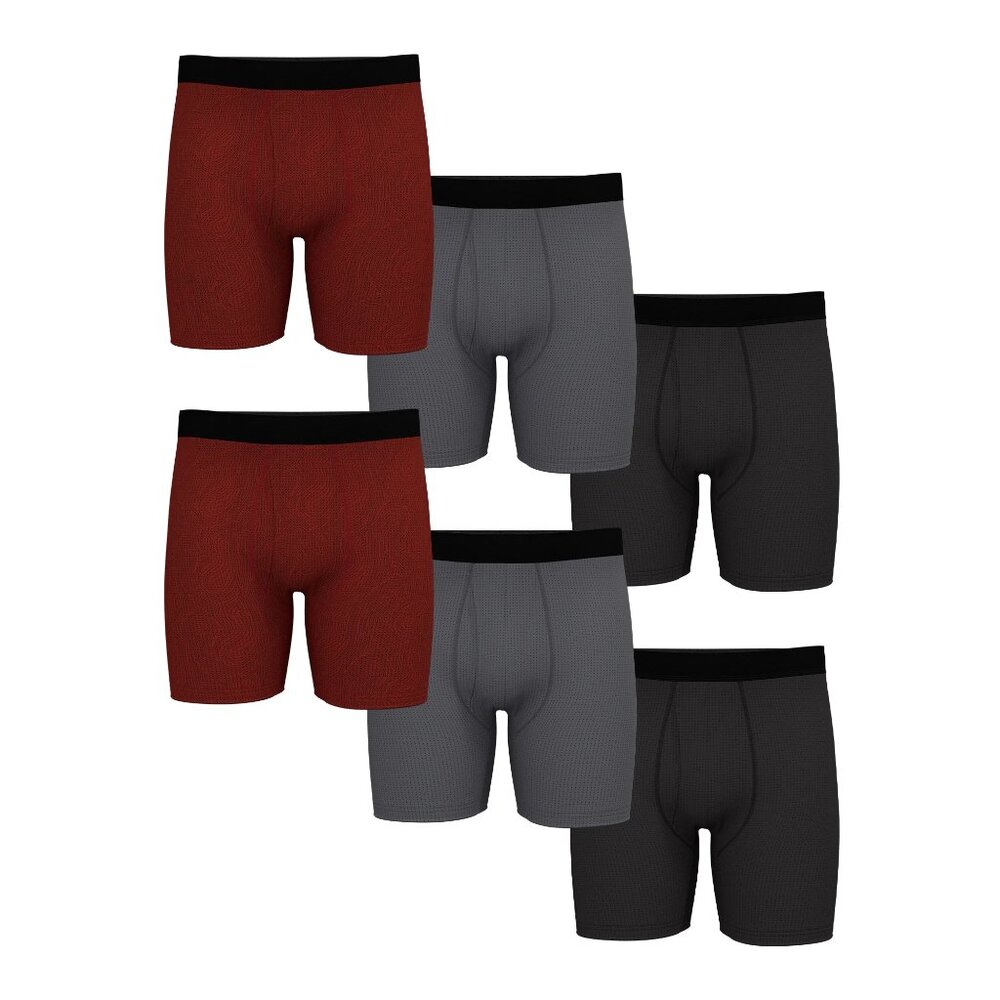 Athletic Works Men's Ultra Lite Mesh Boxer Brief Underwear 6pk Stretch S, L, 2XL - Picture 3 of 7